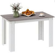 HOMCOM Masă Modernă de Dining pentru 4-6 Persoane 120x69x75 cm Gri și Alb | Aosom Romania