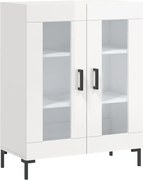 vidaXL Dulap, alb extralucios, 69,5x34x90 cm, lemn compozit