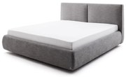 Pat matrimonial gri închis tapițat cu spațiu de depozitare cu somieră 180x200 cm Atesio – Meise Möbel