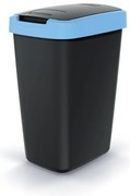 Coș de gunoi cu capac colorat, 12 l, albastru/negru