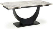 Masa living lux FERNANDO, alb/negru, ceramica/metal, 160/240x92x75 cm