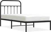 vidaXL Cadru de pat metalic cu tăblie, negru, 80x200 cm