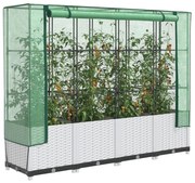 vidaXL Strat înălțat cu husă de seră, aspect ratan, 160x40x138 cm