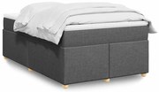 vidaXL Pat box spring cu saltea, gri închis, 120x190 cm, textil