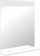 HOMCOM Oglindă de Baie pentru Perete în Stil Modern, Oglindă de Baie cu Raft, 50x12x60 cm, Alb | Aosom Romania