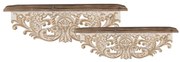 Set 2 rafturi, din lemn, aspect vintage, Vivelle