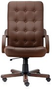 Scaun directorial ATLAS EXTRA  piele naturala, Maro inchis