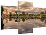 Tablou cu lac și copaci (90x60 cm)