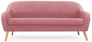 Canapea de catifea CORANTI VELVET cu 3 locuri, roz vechi