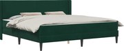 vidaXL Cadru de pat cu saltea Verde închis 180 x 200 cm Catifea