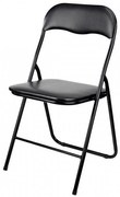 Scaun pliabil pentru living, bucatarie si camping HouseXL™ Black Folding Chair 2800, Dimensiuni 43X45X78 cm, Design ergonomic, Picioare metalice,