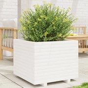 vidaXL Jardinieră de grădină, alb, 60x60x49,5 cm, lemn masiv de pin