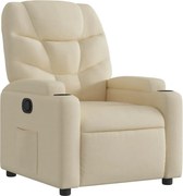 vidaXL Fotoliu rabatabil, material textil crem