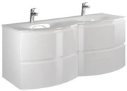 Mască cu Lavoar Dublu Aledo, Alb Lucios