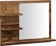 vidaXL Dulap cu oglindă de baie, lemn vechi, 60x10,5x45 cm