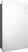 vidaXL Dulap de baie cu oglindă și LED, gri, 60x11x80 cm