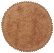 Covor cărămiziu lavabil țesut manual rotund din bumbac ø 110 cm Perla Toffee – Nattiot