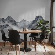 Fototapet - Munți alb-negru (147x102 cm)