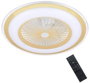 Plafonieră LED dimabilă cu ventilator ZONDA LED/48W/230V auriu + telecomandă