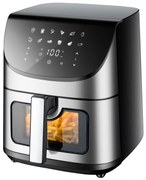 Friteuza cu aer cald Oliver Voltz OV51980X, 1700W, 7L, 12 programe, Fereastra de vizualizare, Timer, Negru/inox