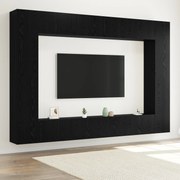 vidaXL Set comodă TV 8 pcs Stejar negru 100 x 30 x 30 cm Lemn compozit