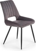 Scaun tapitat K404, gri/negru, stofa/metal, 52x58x88 cm