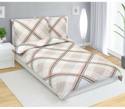 Lenjerie de pat Bellatex Satin Carouri bej, 140 x 200 cm, 70 x 90 cm