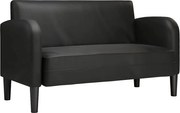 vidaXL Canapea loveseat neagră 110 cm piele artificială