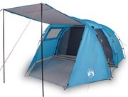vidaXL Cort de camping tunel pentru 4 persoane, albastru, impermeabil