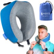Perna de calatorie Suporto Travel Companion. Perna voiaj din spuma cu memorie, Albastra