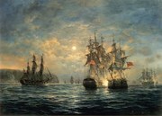 Reproducere Engagement Between the Bonhomme Richard and the Serapis off Flamborough Head, Richard Willis