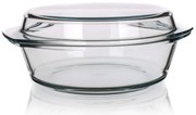 Simax Tavă copt din sticlă rotundă cu capac 5,1 l
