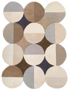 Covor grej țesut manual din lână 160x230 cm Mia Ellipse – Flair Rugs