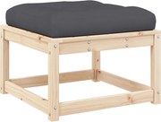 vidaXL Taburet de grădină cu perne, lemn masiv de pin