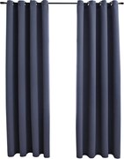 vidaXL Draperii opace cu inele metalice 2 buc., antracit, 140 x 245 cm