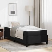 vidaXL Cadru de pat cu saltea Negru 80 x 200 cm Piele artificială