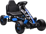 AIYAPLAY Kart cu pedale pentru copii 3-6 ani, max. 50 kg, cu suport pentru pahar și roți EVA antiderapante, albastru | Aosom Romania