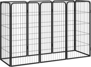 vidaXL Țarc câini 8 panouri, negru 50x100 cm oțel vopsit electrostatic