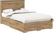 vidaXL Cadru de pat cu sertar cu headboard cu depozitare Lemn compozit