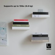 Rafturi argintii 3 buc. din metal 14 cm Conceal – Umbra
