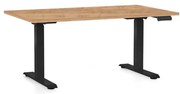 Masă înălțime reglabilă OfficeTech C, 120 x 80 cm, picioare negre, stejar kraft