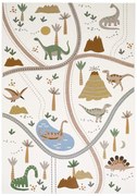 Covor de joacă pentru copii crem 123x180 cm Little Jurasic – Nattiot