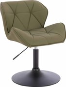 HR111N Scaun Khaki Piele Ecologica Premium Soft cu Bază Neagră