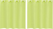 vidaXL Perdele Voile cu Oelii 2 buc Verde măr 140x140 cm