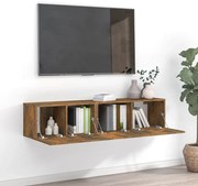 vidaXL Set dulapuri TV, 2 piese, stejar fumuriu, lemn prelucrat