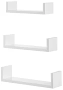 Set 3 rafturi de perete NEXA albe