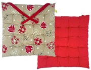 Pernă de scaun matlasată Home Elements Inimă de Crăciun, 40 x 40 cm