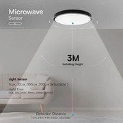 LED plafonieră baie cu senzor LED/24W/230V IP44 4000K Ø35 cm + telecomandă