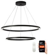 Lustră LED dimabilă Immax NEO 07158-B80-60 FINO LED/93W/230V Tuya negru + telecomandă