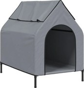 vidaXL Casă pentru câini, gri deschis, țesătură Oxford și oțel